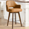Wade Logan&reg; Aylsworth 26.5" Swivel 360-degree Faux Leather Upholstered Counter Stool With Footrest New In Box $399