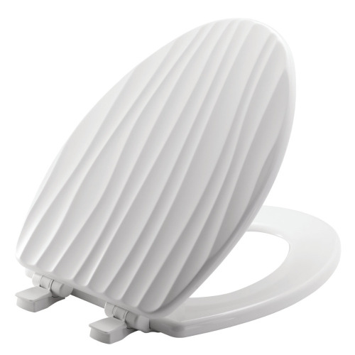 Mayfair by Bemis Rainfall Sculptured Toilet Seat, Slow Close, Never Loosens, ELONGATED, Durable Wood, White New In Box $99