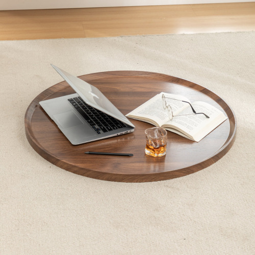 Millwood Pines Fareid Walnut Veneer Wood Serving Tray, 23.5" W x 23.5" D x 1.2" H New In Box $199