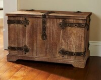 Household Essentials Victorian Style Decorative Trunk in Chinese Fir Wood with Metal Accents New In Box $299