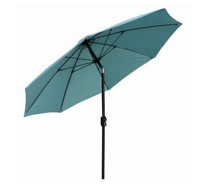 Four Seasons Courtya Patio Canopy Umbrella, Crank Open/tilt, Aluminum Pole, Seafoam Green Fabric, 9 Ft. New In Box $299