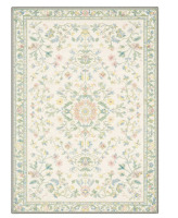 Bungalow Rose 6' x 9' Vilve Floral Machine Washable Light Green/Ivory/Yellow Indoor Area Rug With Non-Slip Backing $299
