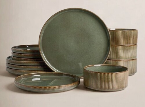 Joss & Main 12-Piece Stoneware Dinnerware Set, Microwave & Dishwasher Safe - Service for 4 New In Box $199