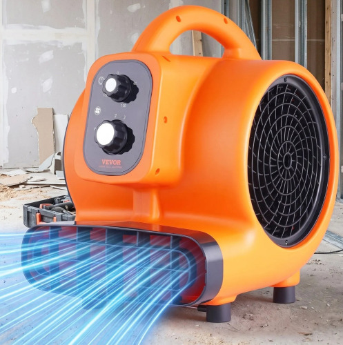 VEVOR Floor Blower, 1/4 HP, 1000 CFM Air Mover for Drying and Cooling, Portable Carpet Dryer Fan with 4 Blowing Angles and Time Function, for Janitorial, Home, Commercial, Industrail Use, ETL Listed New In Box $199