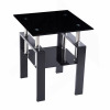 Wrought Studio&trade; Tempered Black Glass Sofa Table, 2-Layers End Table with Storage, Living Room Side Table New In Box $299