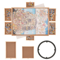 VEVOR 1500 Piece Puzzle Board with 6 Drawers and Cover, 32.7"x24.6" Rotating Wooden Jigsaw Puzzle Plateau, Portable Puzzle Accessories for Adult, Puzzle Organizer & Puzzle Storage System, Gift for Mom New in Box $99