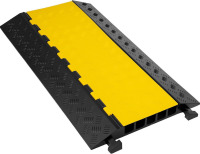 VEVOR 5 Channel Rubber Cable Protector Ramp Heavy Duty Wire Cord Cover 18000Lbs Load Capacity for Driveway, Modular Interlocking Connection, Cable Traffic Speed Bump, with Flip-Open Top Cover New In Box $99