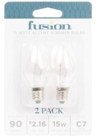 Fusion 2pk 15W Light Bulbs for Wax Warmers New In Box