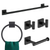 KOKOSIRI 5 Piece Bathroom Hardware Set B17A5-BK / Zenna Home TwistTight Series 512S/502S Adjustable Shower Stall Rod, 40 in L Adjustable, 1-1/4 in Dia Rod, Steel / Assorted $79