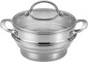 Anolon Advanced Home Hard Anodized Nonstick Stir Fry Pan/Wok/Skillet, 12 Inch, Moonstone / Anolon 77447 Classic Stainless Steel Universal Covered Steamer Insert with Glass Lid New In Box Assorted $199 - 2