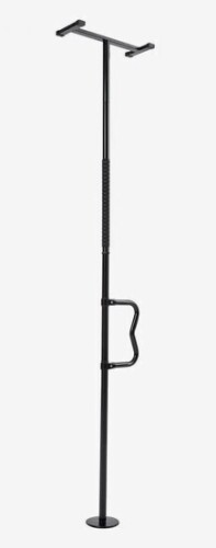 VEVOR Floor-to-Ceiling Transfer Pole, Tension Mounted Bathroom Grab Bar with Anti-Slip Curve Handle, 300 Lbs Capacity Security Pole for Elderly, Ideal Senior Safety Pole for 7-10 Ft Ceilings, Black New In Box $299