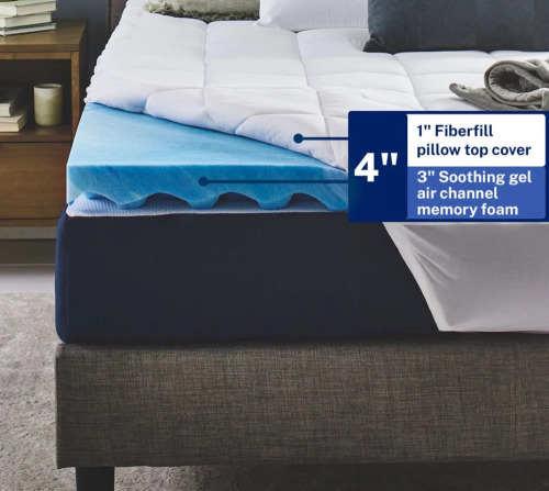 Sleep Innovations 4'' Queen Gel Memory Foam Mattress Pad New In Box $399