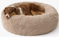 Bedsure Plush Indoor Donut Dog Bed, Round Faux Fur Pet Bed for Extra Large Dogs with Washable Removable Cover and Non-Slip Bottom, L (8"H x 36"W x 36"D) $199