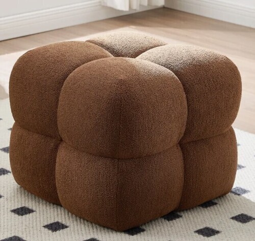 Latitude Run&reg; Robertas 20.9" Tufted Square Footstool Ottoman New In Box $299