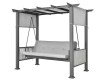 PamaPic 3-Person Gray Metal Patio Swing with Cushion New In Box Incomplete $599