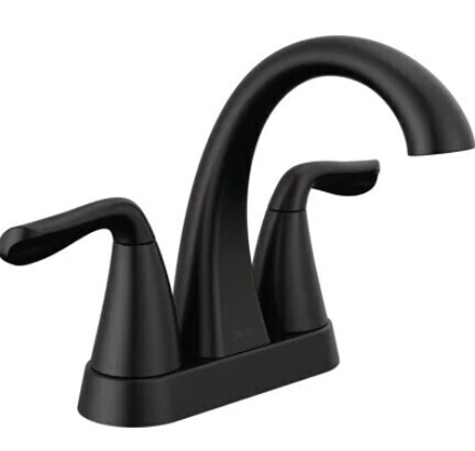 Delta Arvo Matte Black Bathroom Faucet with Sprayer, 8 Inch Widespread Bathroom Sink Faucet with Pull Out Sprayer, Push-Pop Drain, Matte Black Similar to Picture New In Box $299