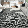Wrought Studio&trade; 5' x 7' Modern Abstract Stripes Machine Washable Area Rug in Black & White $399