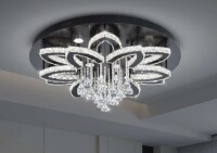 House of Hampton&reg; W32 Modern Crystal Chandelier Crystal Flush Mount LED Ceiling Light Fixture for Living Room Foyer Dining Room Hallway Dimmable 2700k 4500k 6000k New In Box $599