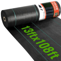VEVOR 13FTx108FT Premium Heavy Duty Weed Barrier Landscape Fabric, 5OZ Woven Geotextile Fabric Under Gravel, High Permeability for Weed Blocker Weed Mat, Driveway Fabric, Weed Control Garden Cloth New In Box $199