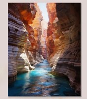Millwood Pines 44" x 34" Canyon Antelope Turquoise Drips - Canyon Wall Art New In Box $199