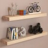 Gracie Oaks 2 Pieces Acacia Solid Wood Live Edge Floating Shelves for Kitchen Wall Decor, Kitchen, Bathroom, Workspace, Teak look 36" New In Box $199