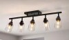 Genoci 5-Light 3 ft. Black Dimmable Hardwire Adjustable Track Lighting Kits with Glass Cylinder Shades for Kitchen Living Room New In Box $299