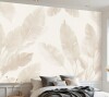 Bay Isle Home&trade; Beige Peel and Stick Wallpaper Botanical Banana Leaves Beige Tones Wall Murals 69"H x 96"W Removable PVC Wall Paper Self-Adhesive Wall Decor for Bedroom Living Room Home Office $199