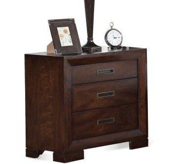 Riverside Riata 3 Drawer Nightstand with Charging Station in Walnut $299