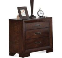 Riverside Riata 3 Drawer Nightstand with Charging Station in Walnut $299