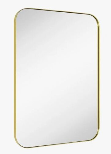 Latitude Run 40" x 30" Josilyn Mid-Century Modern Chic Metal Rounded Wall Mirror New in Box $299