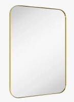 Latitude Run 40" x 30" Josilyn Mid-Century Modern Chic Metal Rounded Wall Mirror New in Box $299