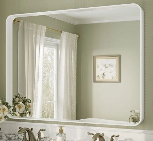 Orren Ellis Aevar Tempered Glass and Aluminum Alloy Framed French Cleat Mounted Wall Mirror 48" x 36" Ne win Box $399
