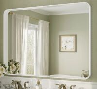 Orren Ellis Aevar Tempered Glass and Aluminum Alloy Framed French Cleat Mounted Wall Mirror 48" x 36" Ne win Box $399