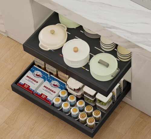 PAKETA Expandable Pull Out Cabinet Organizer, 21" Deep Pull Out Drawers for Cabinets with width from 12" to 20", Sliding Drawers for Cabinets with Upgrade 3 Slide Rails, hold 65 lbs New In Box $199