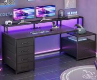 Ivy Bronx Joceleen Computer Desk with Built-In Electrical Outlet New Open Box $299