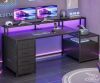 Ivy Bronx Joceleen Computer Desk with Built-In Electrical Outlet New Open Box $299