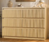 Jocoevol 6 Drawer Fluted Dresser, Modern Chest of Drawers for Bedroom with Hidden Handles, Wood Storage Organizer Cabinet for Living Room & Entryway, Natural Oak (15.7" D x 47.3" W x 31.6" H) $299