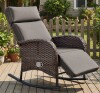 Bay isle home Outdoor Poolside Wicker Rocking Recliner Single Chair With Adjustable Backrest And Cushions $599