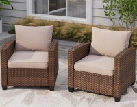 Lark Manor Salem Wicker Outdoor Patio Chair $599 (Cushions Not Included)