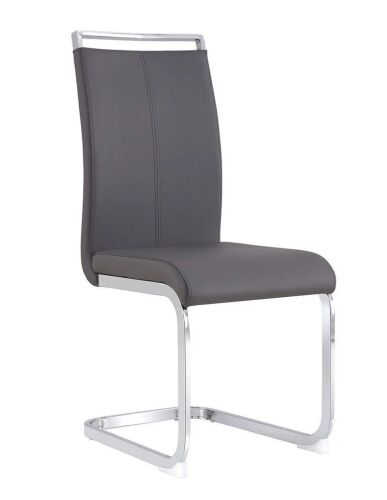 Modern Faux Leather Cantilever Dining Chair with Chrome Base new in box $299
