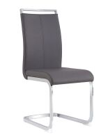 Modern Faux Leather Cantilever Dining Chair with Chrome Base new in box $299