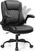 Leather Office Chair, PU Home Computer Desk Chair with Ergonomic Back Support, 360&deg;Swivel Free, Small Gmaing Chair with Wheels and Adjustable Armrests, for Short People Use, Black, New in Box $299