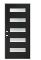 Greatview Doors 36-in x 80-in x 6-9/16-in Fiberglass Right-hand inswing Black Painted Prehung Commercial/Residential Insulating core Front Door $1499