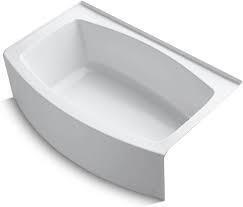 Kohler Expanse Curved Alcove Bath Integral Drain K-1100 $1599