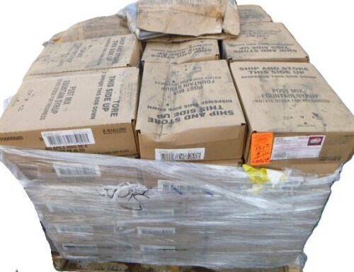 Pallet of Dr Pepper Soda Syrup mix Best Before 1/7/27