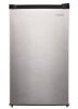 Vissani 4.4 cu. ft. Mini Refrigerator in Stainless Look with 7-Door Racks, Glass Shelves, and Energy Efficiency New Floor Model On Working $399