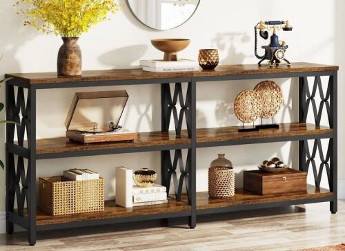 Tribesigns 3-Tier Console Table, 70.9" Industrial Sofa Foyer Table for Living Room New in Box $399