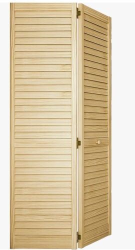 Kimberly Bay Louvered Wood Unfinished Plantation Bi-Fold Door 30" x 80" $299