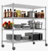 Rebrilliant 4-Shelf 48"W x 24"D Heavy Duty Adjustable Wire Shelving Unit with Casters New in Box $399