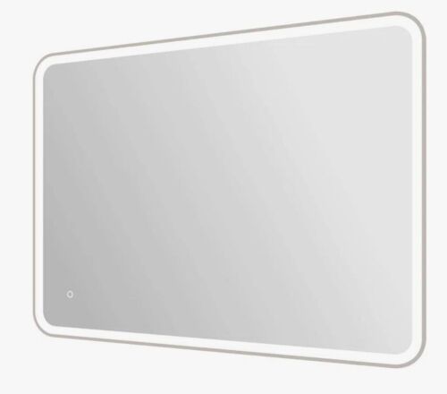 Apmir 48" W x 32" H Rectangular Aluminum Alloy Framed and Tempered Glass Wall Bathroom Vanity Mirror in Matte White, Similar to Picture New in Box $399